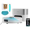 Cecotec Robot Aspirapolvere Conga Y90 Pearl. Base Autosvuotante 3L, IA e Navigazione Laser, 25000Pa, Autonomia 240min Eco, Spazzola Silicone per Animali, Bluetooth WiFi, 2 Panni, Pulizia Intelligente