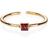 namana Anello da Donna in Oro con Pietra Singola, Regolabile, con Pietra Quadrata, Semplice Anello in Oro per Donne e Ragazze, Anelli con Pietre da Donne, Anello Rosso per Donna e Ragazza
