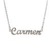 10:10 Collana Donna Nome Personalizzato In Acciaio Inox Anallergico, Gioiello Donna Nome Finitura Lucida, Catena Sottile Regolabile Realizzato in Italia (Carmen)
