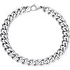 PROSTEEL Bracciale da Uomo a Catena Grosso Colore Argento 9mm Lungehzza 19 -Braccialetto Uomo Acciaio
