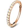OUFER Piercing Naso 20G 316L Acciaio Chirurgico Anello Naso Rosa Oro Argento Gioiello per Nose Ring 8mm Piercing Nostril CZ Iridescente Lobe Labret Ring Hoop per Donne