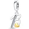 TINSLO Bead Charm Ciondolo Argento Sterling 925 Lettere con Cubic Zirconia Pendenti per Pandora Braccialetti, Compatibile con Braccialetti e Collane europei
