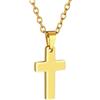 PROSTEEL Collana Croce Uomo, in Acciaio Inox Chirurgico, Cristiana Gioilli per Uomini Donne Famiglia, Ciondolo 31mm Oro, Confezione Regalo Inclusa