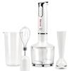 Girmi MX17 Frullatore ad immersione con Kit, 3 in 1 frullatore-mixer-frusta, 400 W, Motore DC, 2 Velocità, Lame INOX, Misurino da 700cc incluso, Bianco