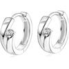 HUGE TOMATO Orecchini a cerchio Huggie Diamonde in argento 925, da donna,orecchini uomo, 17 mm, in argento 925, regalo di compleanno per donne, Argento, Zircone