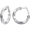 PROSTEEL 30MM Argento Orecchini Donna Orecchini a Cerchio Vuoto Orecchini Oversize Y2K Colonna di Torsione Pendolarismo Vacanza Festa Orecchini Combinazioni di Impilamento