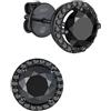 MomentWish Orecchini Neri Argento 925 Halo, 1 Carato Moissanite Orecchino Nero Uomo Donna Punto Luce Simulato Diamanti Brillanti Regalo 5mm