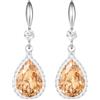 Linawe Orecchini da sposa pendenti in argento, orecchini da donna con topazio giallo champagne, grandi orecchini a goccia, gioielli alla moda, orecchini lunghi con diamanti moissanite