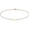 CARISSIMA Cavigliera da Donna in Oro Rosa 9 ct con Tre Cuori e Maglia Twist Curb di Lunghezza 23 cm/9 Pollici