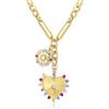 Clearine Chunky Gold Collana da donna Trendy Double Love Heart Sunflower Charm Choker Collana per Estate Spiaggia Gioielli Accessori Hip Hop Regalo Multicolore Oro Tonalità