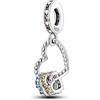 TINSLO Bead Charm Ciondolo Argento Sterling 925 con Cubic Zirconia Pendenti per Pandora Braccialetti, Compatibile con Braccialetti e Collane europei