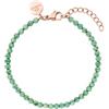 Purelei Bracciale in avventurina, Bracciale da donna in acciaio inossidabile resistente, bracciale impermeabile in perle di avventurina, lunghezza regolabile da 16 a 19 cm (Oro rosa)