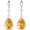 Linawe Set di gioielli in argento, orecchini pendenti arancioni, con diamanti in cristallo di moissanite, gioielli alla moda, orecchini pendenti da sposa