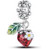TINSLO Bead Charm Ciondolo Argento Sterling 925 con Cubic Zirconia Pendenti per Pandora Braccialetti, Compatibile con Braccialetti e Collane europei
