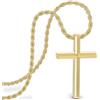 SERASAR Collana con croce da uomo pendente - 50cm Gioielli in oro Catena placcata Idea regalo per Compleanno Festa del papà Punk Rock San Valentino