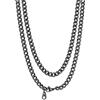 PROSTEEL Collana Uomo a Catena Barbazzale Cubana Grande Robusta, Larghezza 5 mm, Lunghezza 60 cm, Acciaio Inossidabile, Cool Swag, Collana Nera Nero (con Confezione)