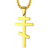 FaithHeart Collana Croce Ortodossa Russa Uomo Donna Collana Crocifisso con Pendente Gesù per Religiosi come Regali con Confezione Regalo
