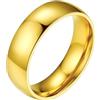 PROSTEEL Anello Uomo Oro Giallo Fede Donna Anello Uomo Acciaio Dorato Colore Oro Fede Anello Uomo Acciaio Oro Misura 19