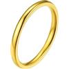 PROSTEEL Anello a Fascia Donna Uomo Color Oro Fede Anelli Finti Misura 14