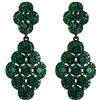 EVER FAITH Orecchini Donna da sposa Rombo Rhinestone cristallo Hollow Lampadario Pendente Verde Nero-fondo