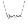 10:10 Collana Donna Nome Personalizzato In Acciaio Inox Anallergico, Gioiello Donna Nome Finitura Lucida, Catena Sottile Regolabile Realizzato in Italia (Grazia)