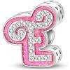 TINSLO Bead Charm Ciondolo Argento Sterling 925 Lettere con Cubic Zirconia Pendenti per Pandora Braccialetti, Compatibile con Braccialetti e Collane europei