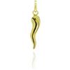 Donipreziosi Ciondolo Smaltato a forma di Corno Portafortuna - Pendente Cornetto napoletano in Argento per Collana o Bracciale Uomo o Donna, Scaramanzia - 3,5 cm Placato Oro