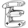 TINSLO Bead Charm Ciondolo Argento Sterling 925 Lettere con Cubic Zirconia Pendenti per Pandora Braccialetti, Compatibile con Braccialetti e Collane europei