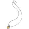 Breil, Collezione Brielogy, Collana Donna con Pendente Bicolore in Acciaio Lucido, con Inserti Luccicanti e Pratica Chiusura a Moschettone, Lunghezza Regolabile 40-50 cm, Gioielli Donna e Ragazza