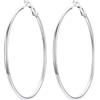 PROSTEEL Orecchni Cerchio Donna 60MM Orecchini a Cerchio Grandi Minimalismo per Ragazza Orecchini Acciaio Chirurgico Ipoallergenico Leggero Orecchini Argento