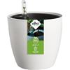 Elho All-in-1 Brussel Round 25 + Swi 24 - Vaso per Piante da Interno - 100% plastica riciclata - Ø 25 cm - Bianco/White