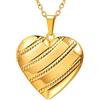U7 Collana Cuore Portafoto Donna Ciodonlo Portafoto Strisce Diagonali Collana Donna Cuore con Foto Medaglione Placcato Oro Idee Regalo Donna Mamma Ragazza