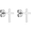 Purelei Tiny Cross - Orecchini a lobo a forma di croce, impermeabili, in acciaio inox, placcati in oro 14 K, argento e oro rosa 18 carati, sobrio pezzo Everyday-Piece, normale, Acciaio inossidabile
