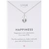 LUUK LIFESTYLE Collana con ciondolo piccola conchiglia e acciaio inossidabile (50cm), con carta HAPPINESS, gioielli moderno, portafortuna, idea regali donna, lei, compleanno, argento