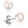 ChicSilver Orecchini Perla Eleganti con Taglia 6MM, Orecchini Argento 925 Donna in Oro Bianco, Orecchini con Perle Sposa/Compleanno/Matrimorio/Anniversario/Laurea, Idee Regalo