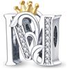 TINSLO Bead Charm Ciondolo Argento Sterling 925 Lettere con Cubic Zirconia Pendenti per Pandora Braccialetti, Compatibile con Braccialetti e Collane europei