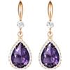 Linawe Orecchini pendenti in oro rosa, set di gioielli da donna, orecchini pendenti, orecchini in cristallo, orecchini di gioielli alla moda con diamanti, orecchini in moissanite