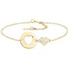 Sofia Milani - Bracciale da Donna in Argento 925 - Placcato Oro con Pietra Zircone - Ciondolo a Cerchio Cuore - B0293