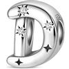 TINSLO Bead Charm Ciondolo Argento Sterling 925 Lettere con Cubic Zirconia Pendenti per Pandora Braccialetti, Compatibile con Braccialetti e Collane europei