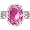 Linawe Anello rosa regolabile, elegante anello da dito da donna in argento, anello con pietra e diamante, gioielli in argento Bohémien Moissanite da donna, gioielli alla moda