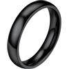 PROSTEEL Anello Acciaio Inossidabile Uomo Donna a Fascia Colore Nero Fede Misura 12