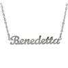 10:10 Collana Donna Nome Personalizzato In Acciaio Inox Anallergico, Gioiello Donna Nome Finitura Lucida, Catena Sottile Regolabile Realizzato in Italia (Benedetta)