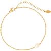 Made by Nami Cavigliera Donna Oro Acciaio Inossidabile Perla Acqua Dolce Regolabile 21-27cm