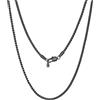 PROSTEEL 2mm Collana Uomo Catenina Acciaio 36cm Nero Catena Scatola Piatta Impermeabile Non Sbiadisce Collane Uomo Donna Acciaio Inossidabile