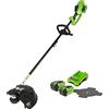 Greenworks 40V Decespugliatore a Batteria con motore Brushless, Imbracatura, Altezza Regolabile, Ampiezza Taglio 40cm, Filo Nylon 2mm, Lama 25cm, 2 Batterie 40V e Caricabatterie GD40BCK2X
