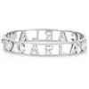 Flowers Bracciale Rigido in Acciaio con Nome Vari e Zirconcini. Sacchettino in tessuto. Scritta nome ricoperta di strass Brillantissimi. Chiusura a molla. Idea Regalo (Carla)
