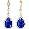 Linawe Orecchini con Zaffiro Blu Reale, Pendenti in Pietra, Set di Gioielli in Oro Rosa da Appendere, Orecchini da Donna con Diamanti in Cristallo, Gioielli alla Moda