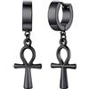 FaithHeart Orecchini a Goccia per Uomo Donna Orecchini a Cerchio Piccoli Vichinghi/Religione/Stile Fantasia Acciaio Inossidabile/Nero/Oro Gioielli Gotici HipHop Punk Biker