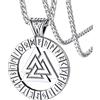 FaithHeart Valknut Collana Vichinga Ciondolo Runico Traforato Misteriose Norrena Rune Vichinghe Collana Uomo Acciaio Rune Cultura Vichinga in Argento Nero Oro Regalo