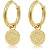 Made by Nami Orecchini pendenti in oro per donna - Orecchini a cerchio pendenti per donna - Orecchino a goccia Huggie in acciaio inossidabile - Orecchini pendenti dainty